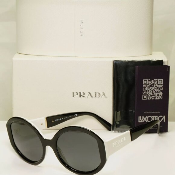 Prada Accessories - Prada Black White Milano Womens Sunglasses Italy